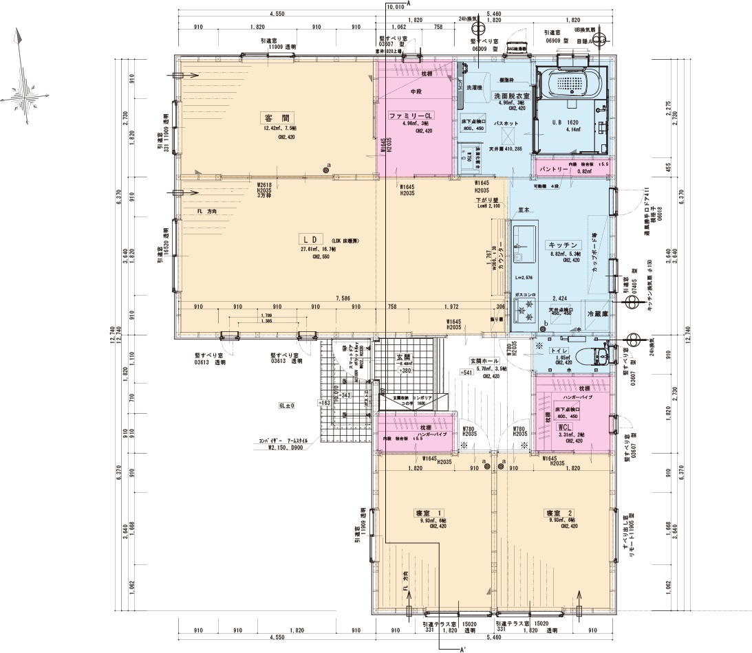 ｌｄｋ22畳のｌ型の平屋 29 80坪 3ｌｄｋ ファミリークロゼット 総合建設業 アーキコア株式会社
